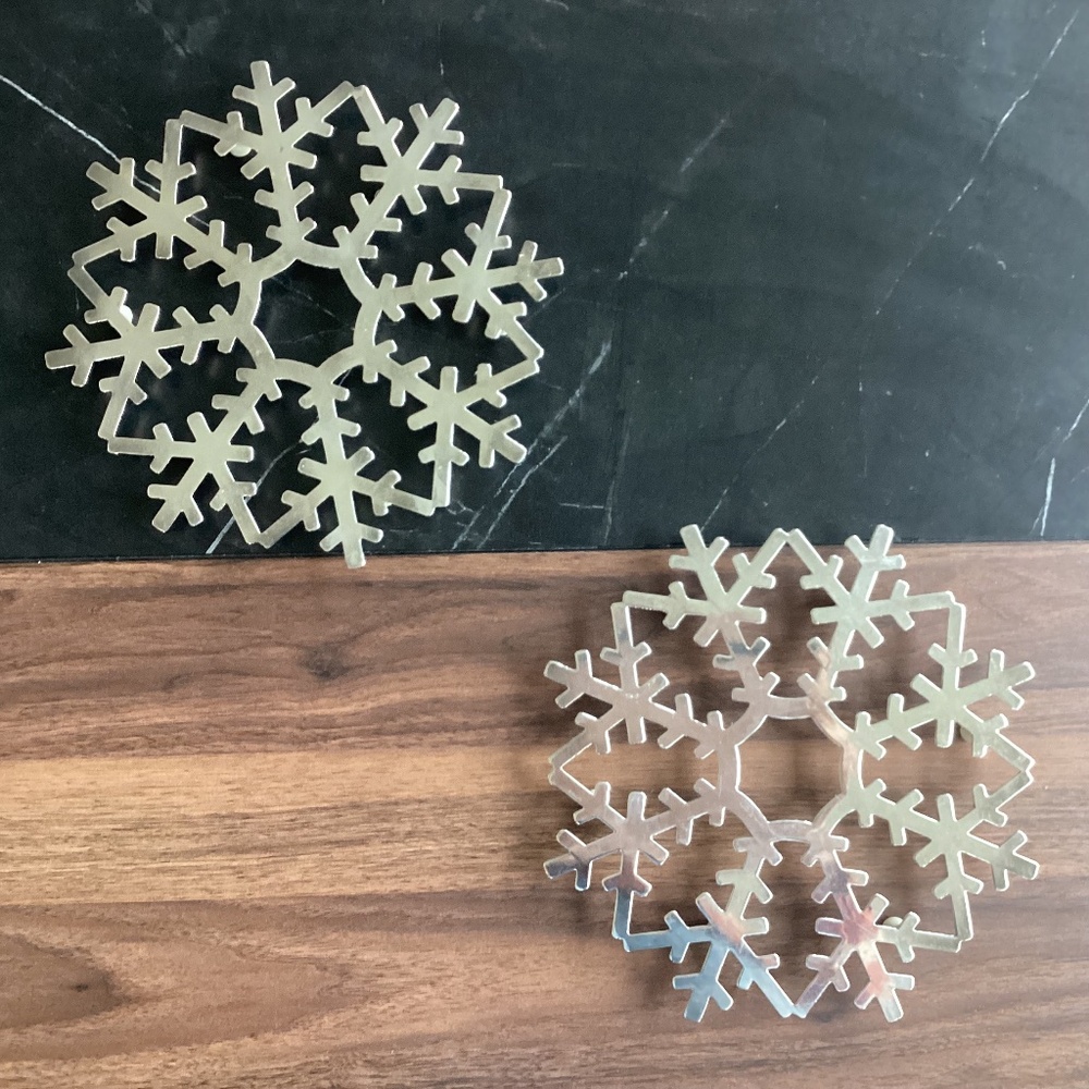 Vintage Leonard Italian Silver Plate Snowflake Trivet Wall Hanging 9" Round 2 ps